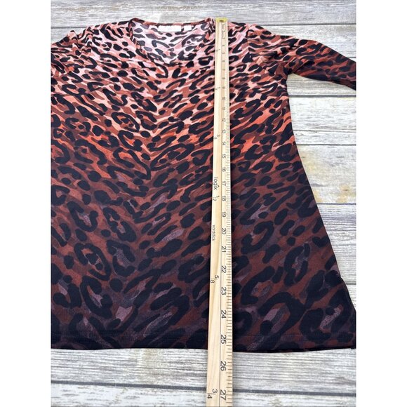 Belle By Kim‎ Gravel Animal Print Knit Top Size XXS Long Sleeve NEW - Picture 8 of 11